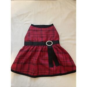 Frou-Frou Dog Dress Red/Black Buckle Size M Costume Halloween Holidays Christmas